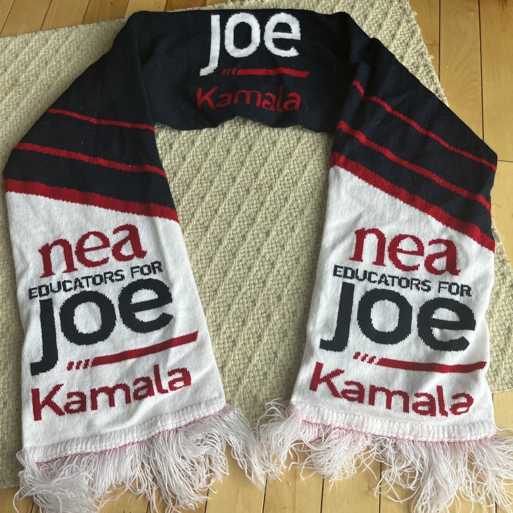 NEA Educators for Joe Kamala Acrylic Made in USA scarf Union made knit
